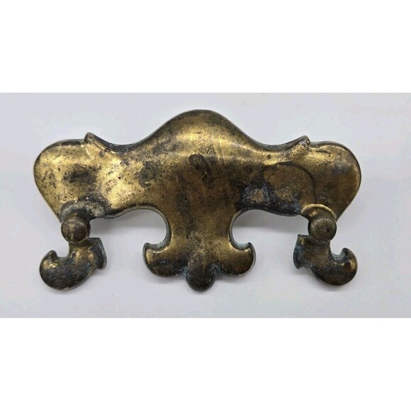 6 Vintage Dresser Drawer Furniture Pulls Handles With Screws Hardware Gold 3677 - Picture 13 of 16